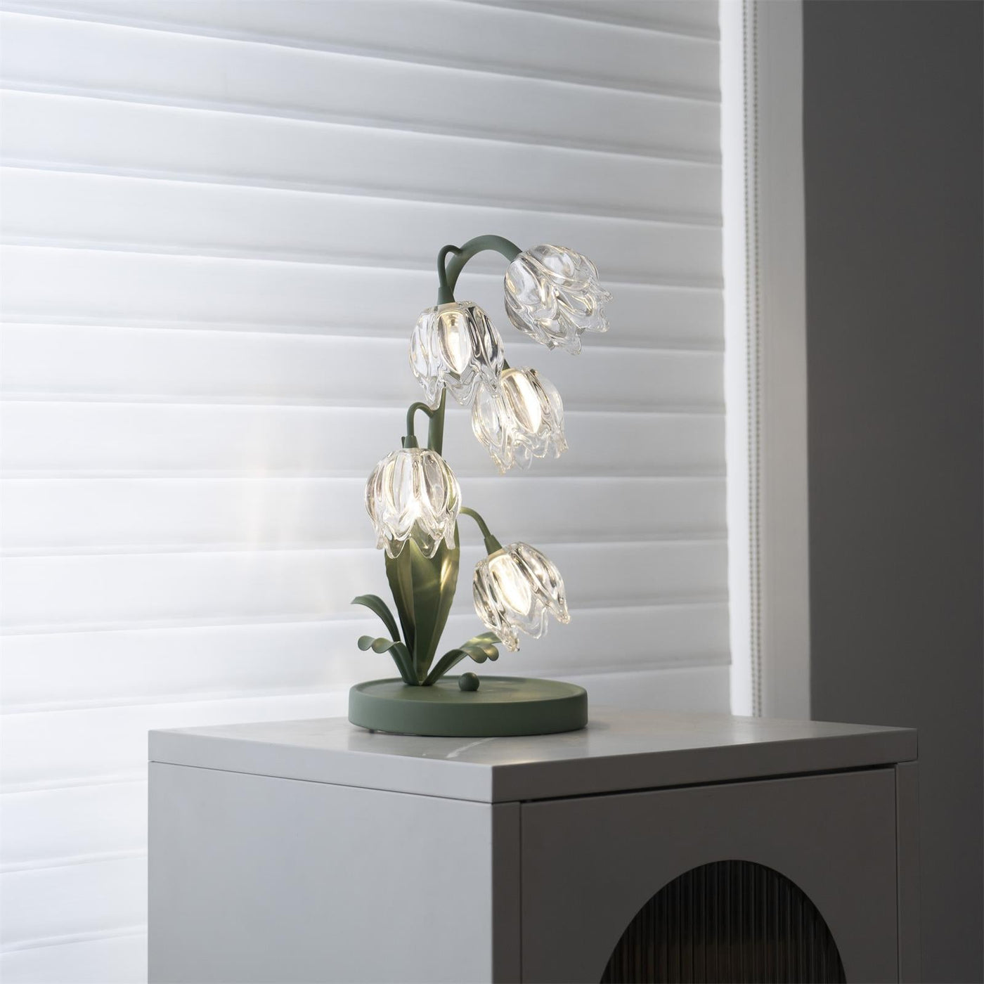 Delira Tafellamp Bloemvorm Glasgroen