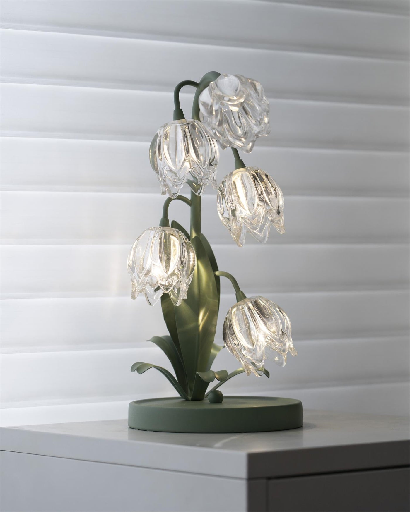 Delira Tafellamp Bloemvorm Glasgroen