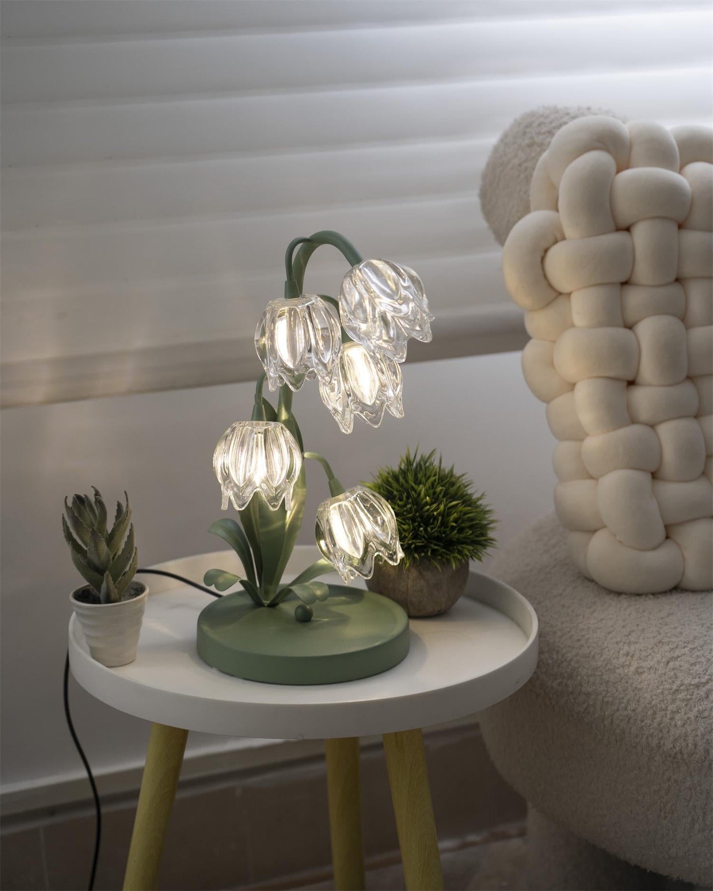 Delira Tafellamp Bloemvorm Glasgroen