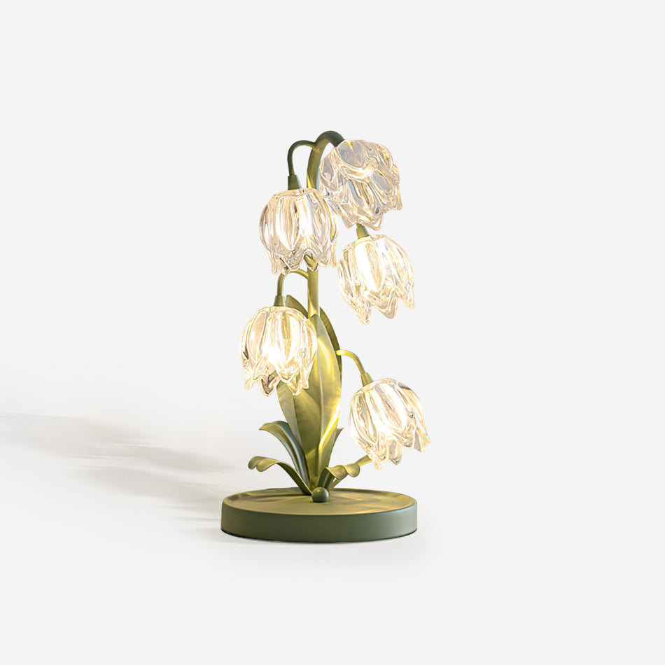 Delira Tafellamp Bloemvorm Glasgroen