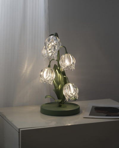 Delira Tafellamp Bloemvorm Glasgroen