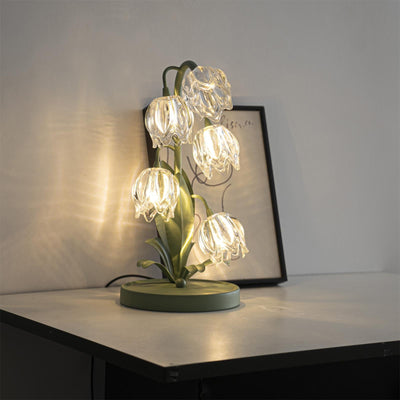 Delira Tafellamp Bloemvorm Glasgroen