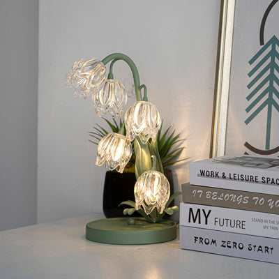 Delira Tafellamp Bloemvorm Glasgroen