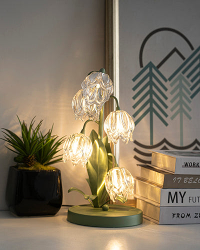 Delira Tafellamp Bloemvorm Glasgroen