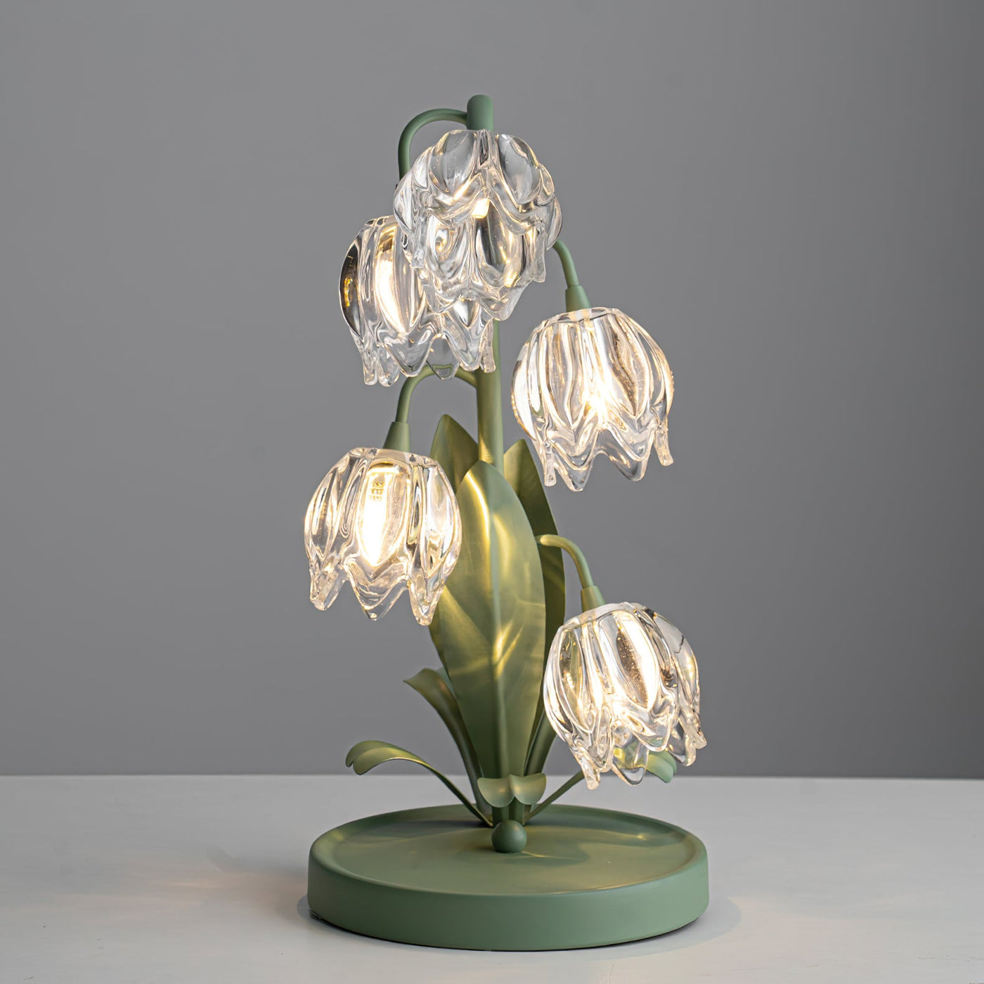 Delira Tafellamp Bloemvorm Glasgroen