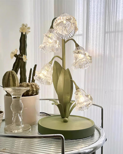 Delira Tafellamp Bloemvorm Glasgroen