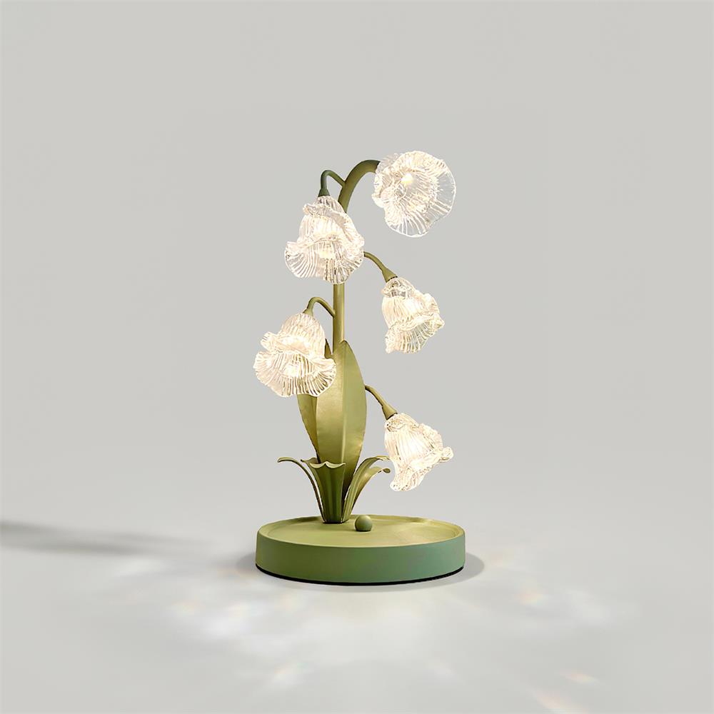 Delira Tafellamp Bloemvorm Glasgroen