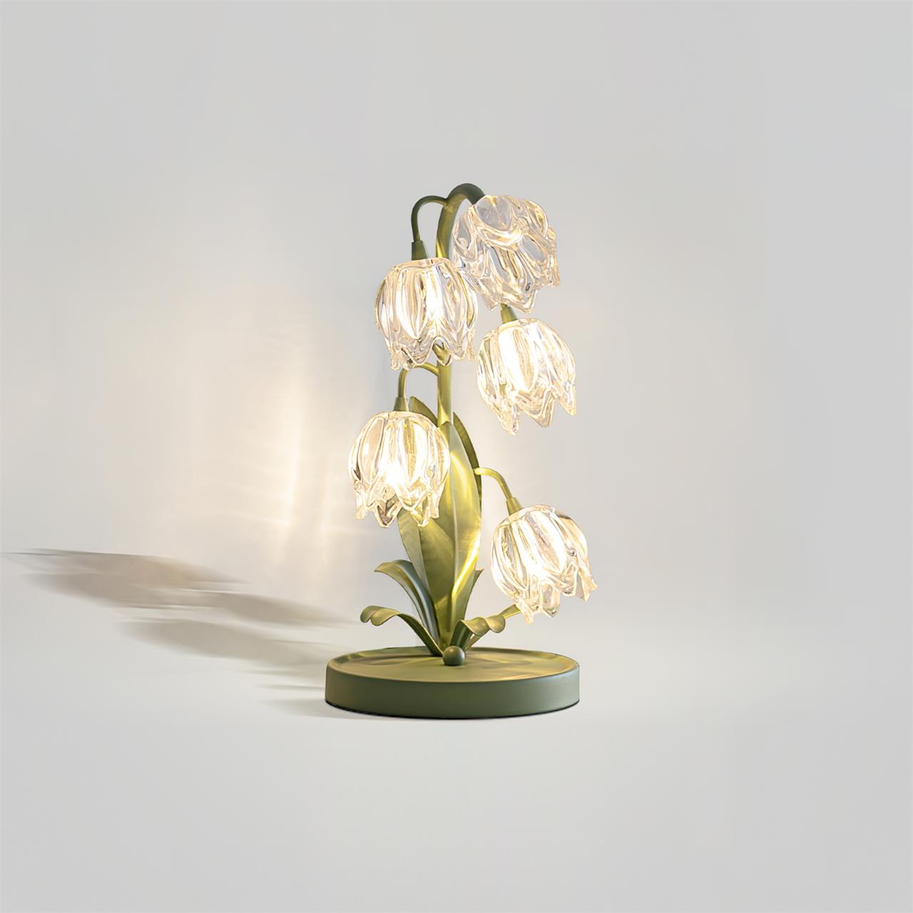 Delira Tafellamp Bloemvorm Glasgroen