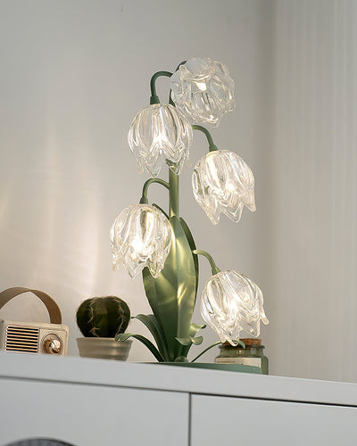 Delira Tafellamp Bloemvorm Glasgroen