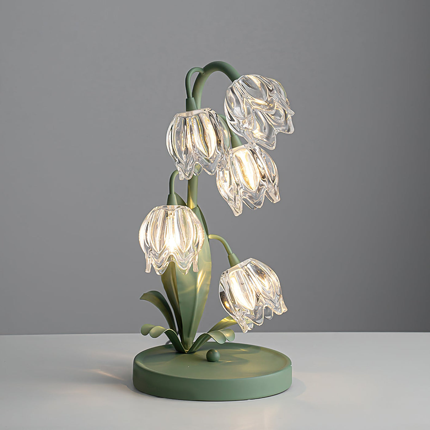 Delira Tafellamp Bloemvorm Glasgroen