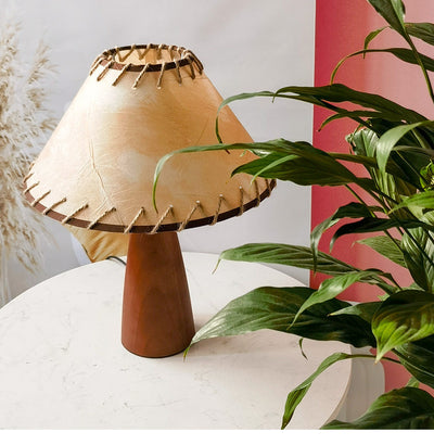 Delira Tafellamp Massief Hout Retro