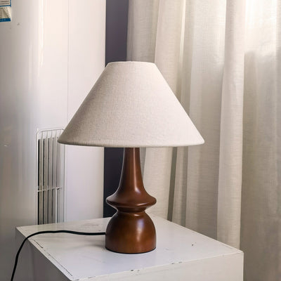 Vintage Massief Houten Tafellamp