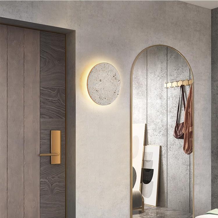 Delira Wandlamp Ronde Travertijn