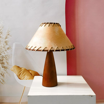 Delira Tafellamp Massief Hout Retro
