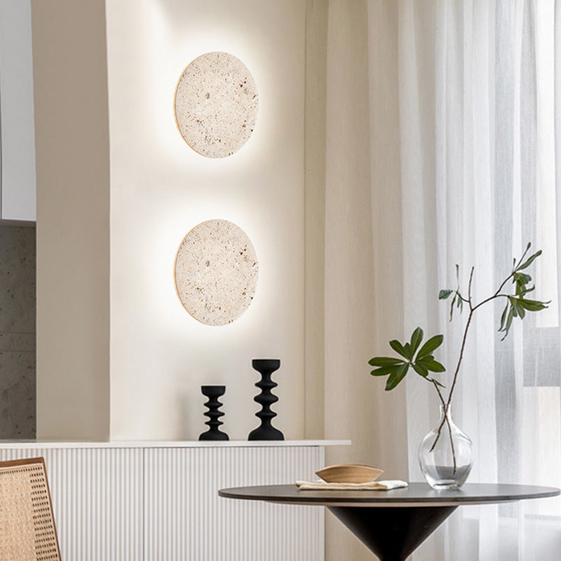 Delira Wandlamp Ronde Travertijn