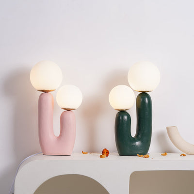 Delira Tafellamp Sculpturaal Met Glazen Kap