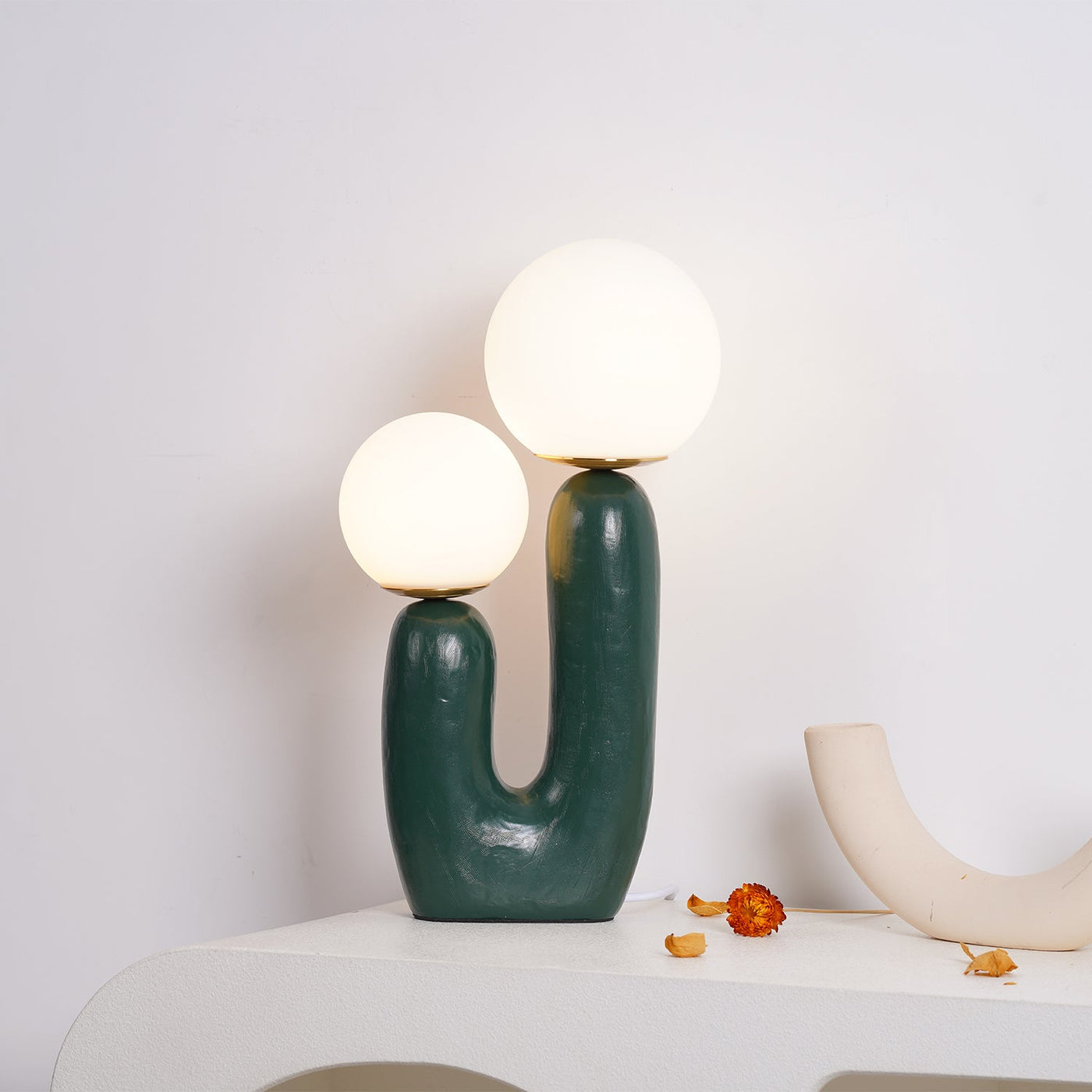 Delira Tafellamp Sculpturaal Met Glazen Kap