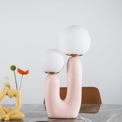 Delira Tafellamp Sculpturaal Met Glazen Kap
