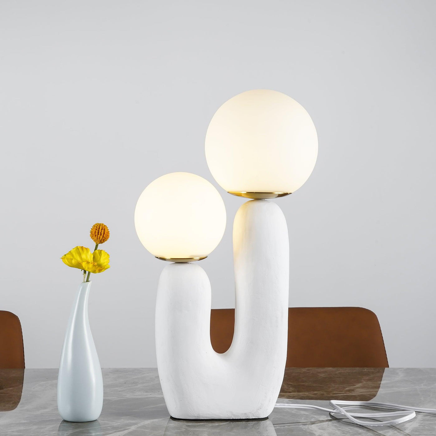 Delira Tafellamp Sculpturaal Met Glazen Kap