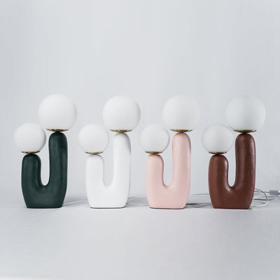 Delira Tafellamp Sculpturaal Met Glazen Kap