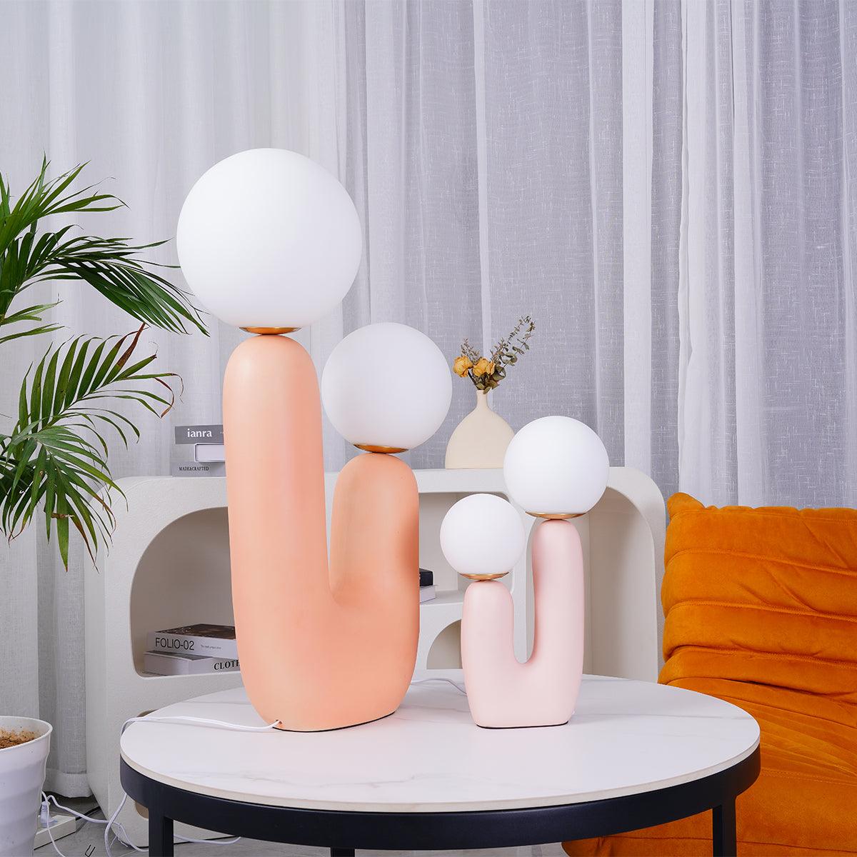 Delira Tafellamp Sculpturaal Met Glazen Kap