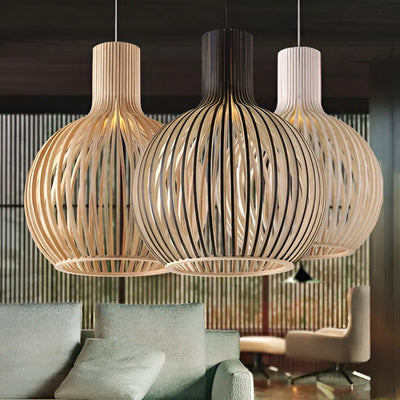 Delira Hanglamp Hout Vintage Cage Design