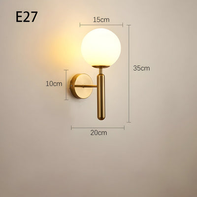 Delira Wandlamp Glazen Bol Koper Design