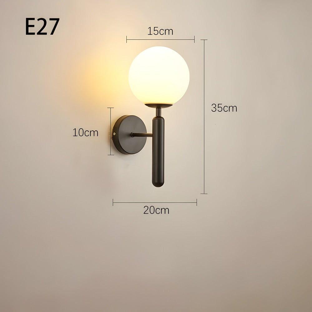 Delira Wandlamp Glazen Bol Koper Design
