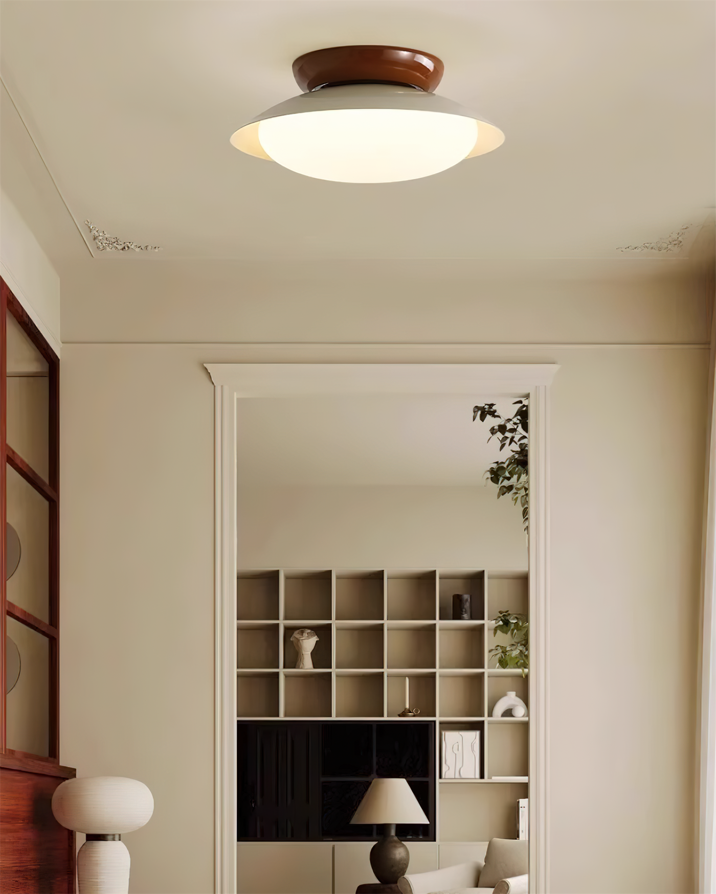 Delira Plafondlamp Groenbruin Koepelvormig