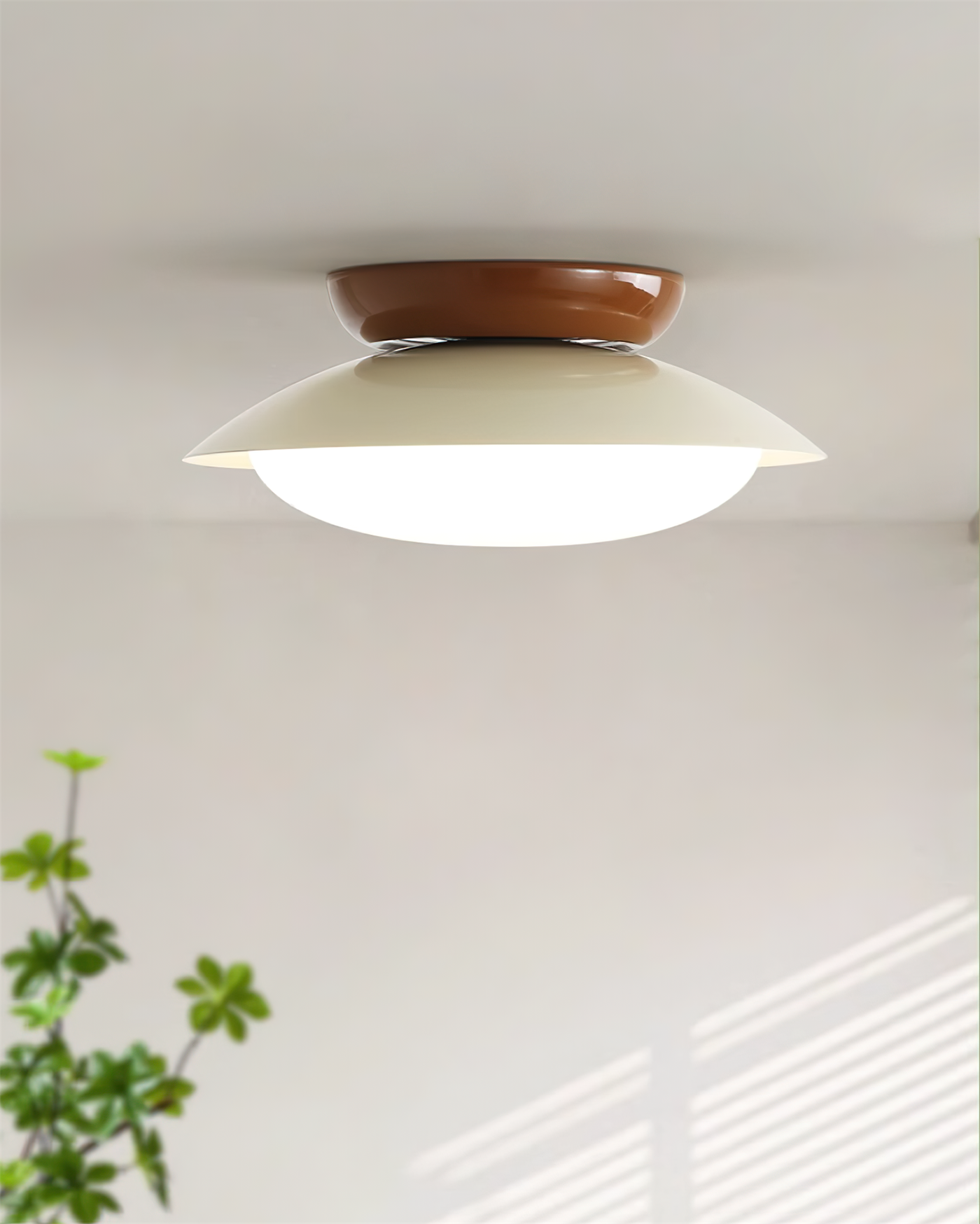 Delira Plafondlamp Groenbruin Koepelvormig