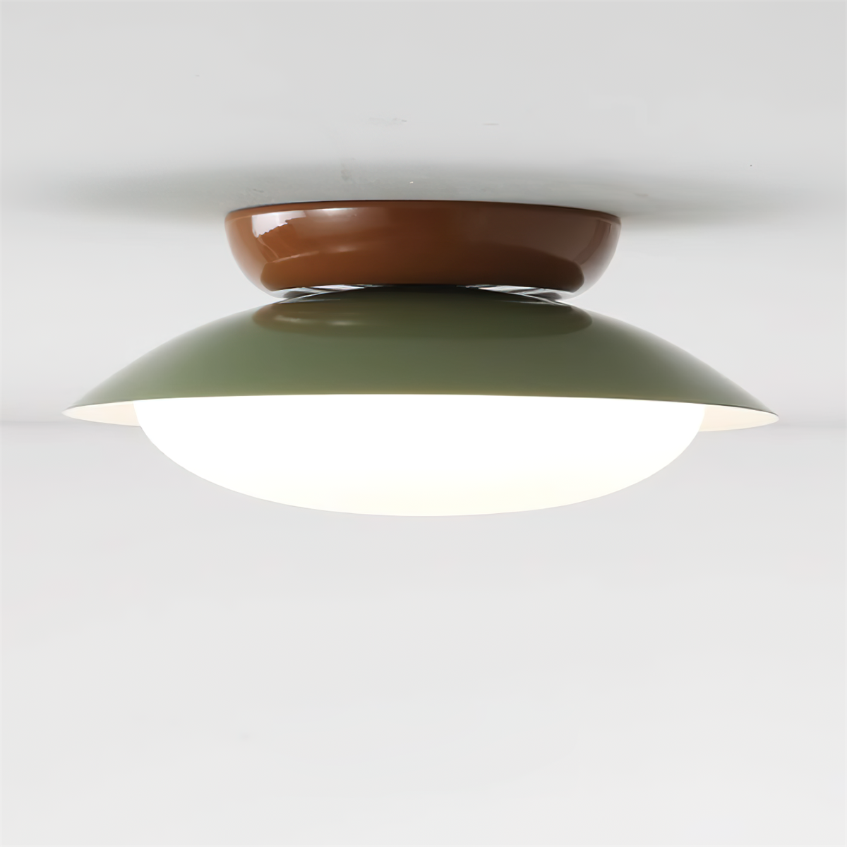 Delira Plafondlamp Groenbruin Koepelvormig
