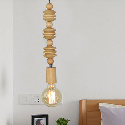 Delira Hanglamp Massief Hout Kralendetail