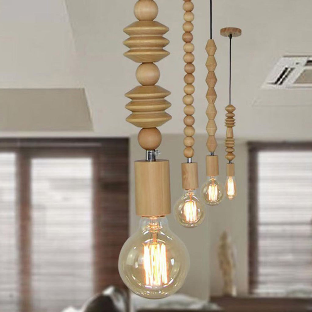 Delira Hanglamp Massief Hout Kralendetail