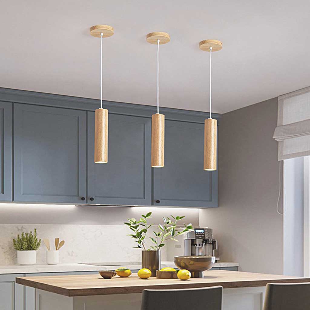 Delira Hanglamp Houten Cilinder Spotlicht
