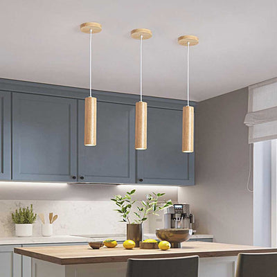 Delira Hanglamp Houten Cilinder Spotlicht