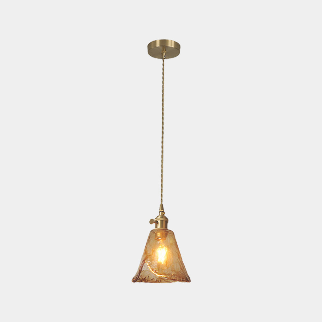 Delira Hanglamp Glas Amber Vintage