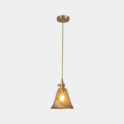 Delira Hanglamp Glas Amber Vintage