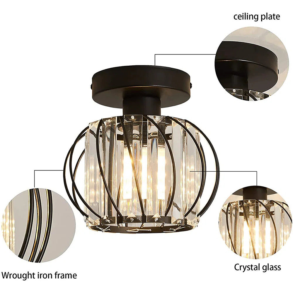 Delira Plafondlamp Glas Zwart Minimalistisch
