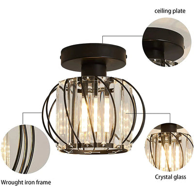 Delira Plafondlamp Glas Zwart Minimalistisch