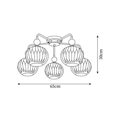 Delira Plafondlamp Glazen Pompoenvorm Design