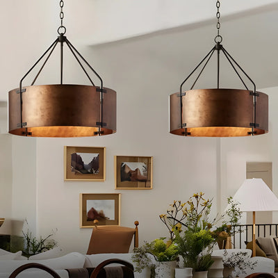 Delira Hanglamp Industrieel Brons Drumvorm