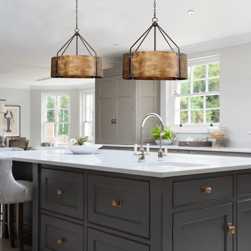 Delira Hanglamp Industrieel Brons Drumvorm