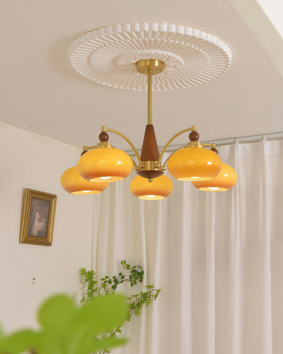 Delira Plafondlamp Retro Hout & Goudglas