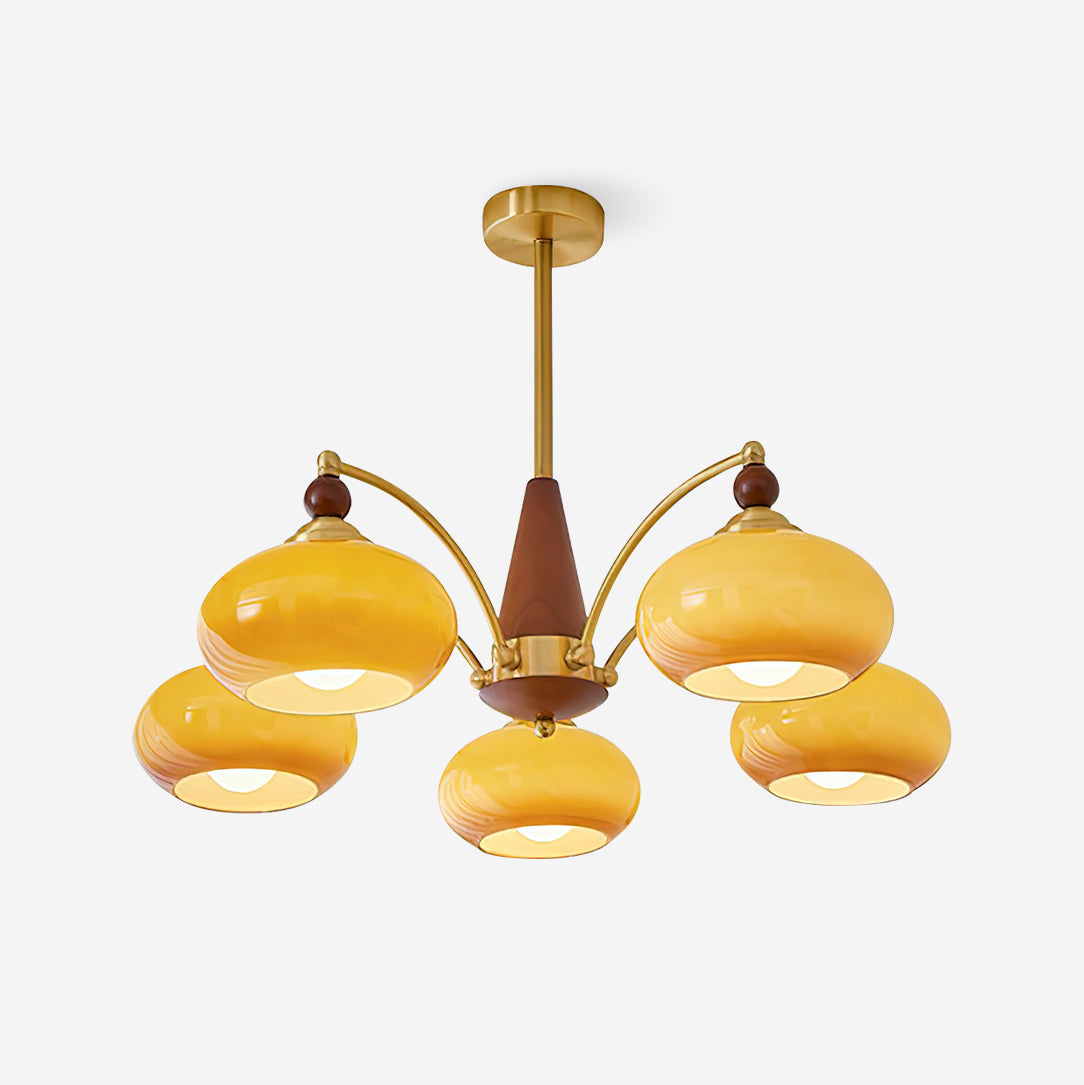 Delira Plafondlamp Retro Hout & Goudglas