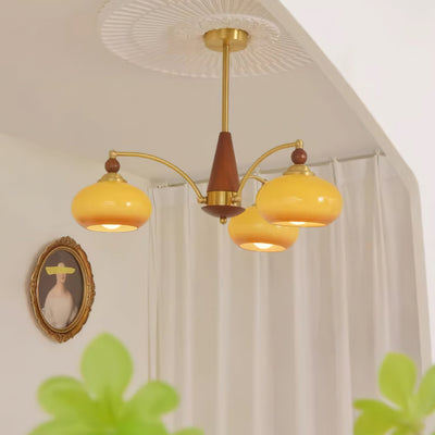Delira Plafondlamp Retro Hout & Goudglas