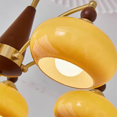 Delira Plafondlamp Retro Hout & Goudglas