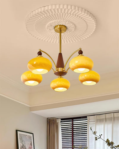 Delira Plafondlamp Retro Hout & Goudglas
