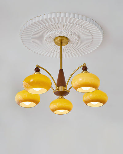 Delira Plafondlamp Retro Hout & Goudglas