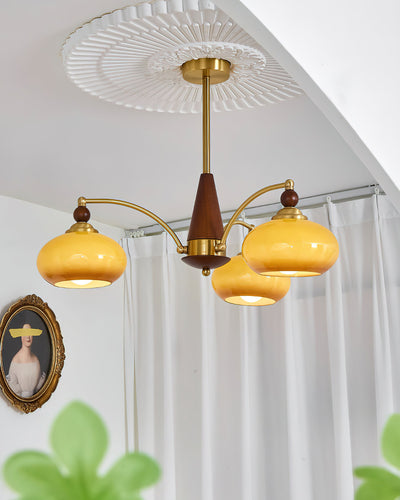 Delira Plafondlamp Retro Hout & Goudglas