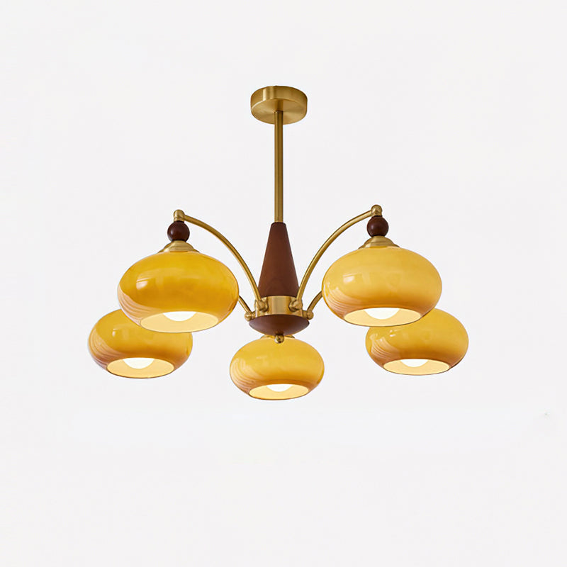 Delira Plafondlamp Retro Hout & Goudglas